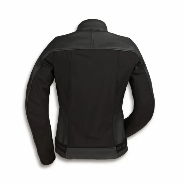 Ducati Logo C1 Women’s Leather & Fabric Biker Jacket - Image 2