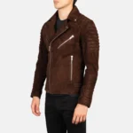 Armand Men’s Mocha Suede Biker Jacket – Classic Moto Style - Image 2