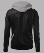 Men’s Black Leather Hooded Jacket – Stylish, Warm & Casual Outerwear - Image 2