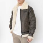B3 Sheepskin Bomber Jacket – Vintage Brown, Classic Men’s Leather Outerwear - Image 3