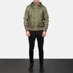 Hanklin MA-1 Green Hooded Bomber Jacket – Men’s Classic Flight Style - Image 3