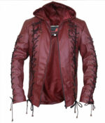 Arrow Arsenal Roy Harper Hooded Faux Leather Jacket – Colton Haynes Style - Image 3