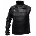 Captain America Winter Soldier Jacket – Bucky Barnes Leather with Removable Arms - Image 3