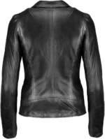 Women’s Real Leather Motorcycle Biker Jacket – Black Fashion Outerwear - Image 2