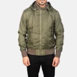 Hanklin MA-1 Green Hooded Bomber Jacket – Men’s Classic Flight Style - Image 4