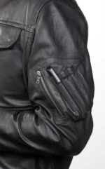 Authentic German Police Leather Jacket – Black Vintage Design - Image 3