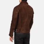 Armand Men’s Mocha Suede Biker Jacket – Classic Moto Style - Image 5