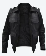 Authentic German Police Leather Jacket – Black Vintage Design - Image 5