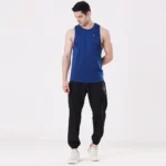 Premium Imperial Blue Drop Arm Tank – Sleeveless Gym Shirt for Men - Image 4