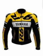 Yamaha Racing R6 Motorcycle Cowhide Leather Biker Jacket | Premium Quality