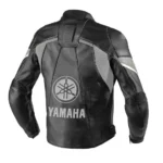 Yamaha Black Racing Motorcycle Cowhide Leather Biker Jacket | Premium Quality - Image 2