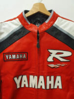 Unisex Yamaha Red & White Racing Motorcycle Leather Jacket | Premium Cowhide - Image 3