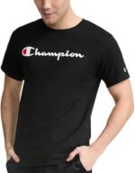 Champion Men's Cotton Midweight Graphic T-Shirt – Classic Crewneck Tee with Script Logo