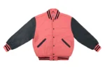 Men’s Scarlet Varsity Jacket – Classic Wool & Leather Letterman Bomber