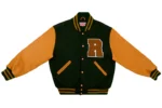 Men’s Dartmouth Green & Old Gold Varsity Jacket – Classic Wool & Leather Letterman Bomber