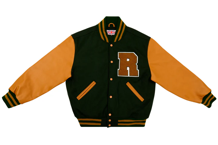 1 Men’s Dartmouth Green & Old Gold Varsity Jacket – Classic Wool & Leather Letterman Bomber - Image 1