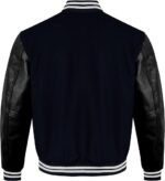 Men’s Wool & Leather Varsity Bomber Jacket – Retro College Letterman Coat - Image 2
