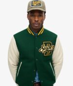 Classic Varsity Wool Bomber Jacket – Retro Letterman Style - Image 4