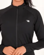 Ladies Compression Zipper in Black | Premium Activewear Top – Zebas Leather Works - Image 3