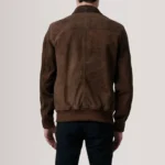 Lester Men’s Brown Suede Leather Bomber Jacket – Classic Minimal Style - Image 5