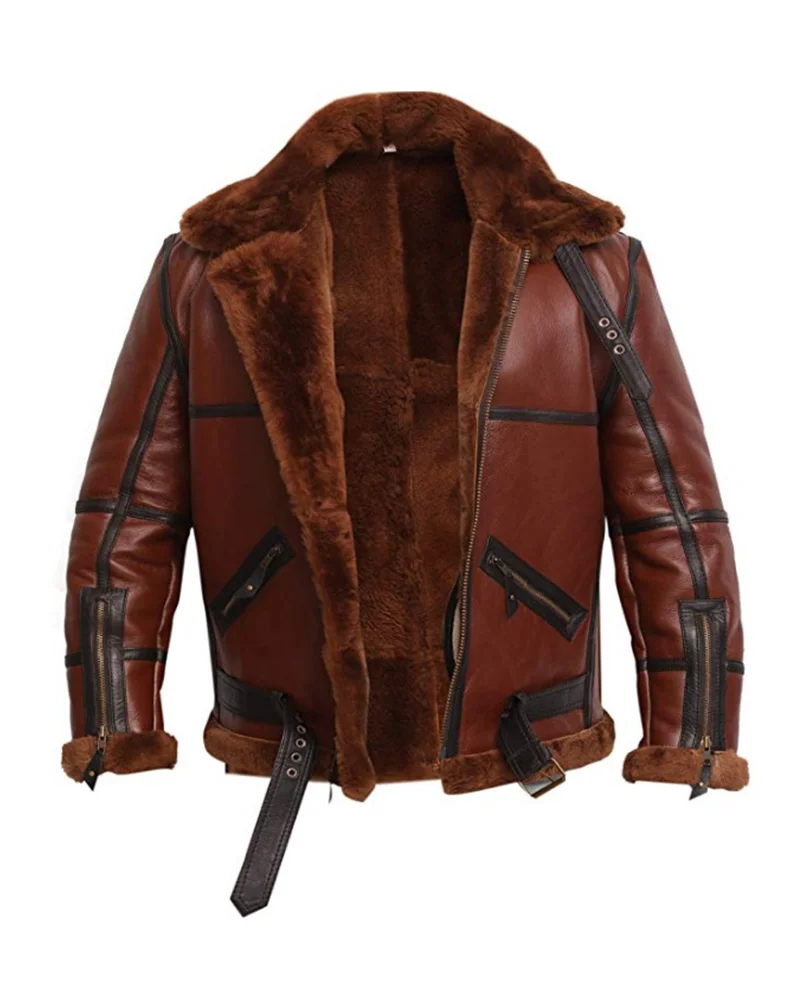 1 Men’s RAF British Shearling Aviator Leather Jacket – Classic WWII Pilot Style - Image 1