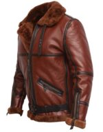 Men’s RAF British Shearling Aviator Leather Jacket – Classic WWII Pilot Style - Image 2