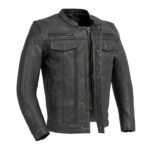Raider Men’s Black Motorcycle Leather Jacket – Classic Biker Style - Image 4