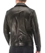 Vanguard Men’s Black Genuine Sheepskin Leather Biker Jacket – Classic Moto Style - Image 4